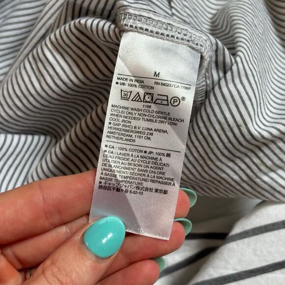 Banana Republic Oversized Cotton Striped Button Up Shirt Size Medium Pre-Loved - Picture 16 of 16